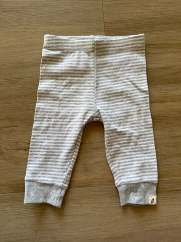 Easy-Peasy Organic Cotton Grey Striped Pants, 3-6M