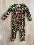 Posh Peanut Hot Wheels Red/Green Bodysuit/Sleeper, 12-18M