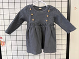 Unknown Brand Greyish/Green Dress, 80 (9-12M)