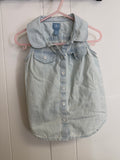 Gap Light Wash Denim Button Down Tank, 4T