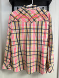 Arait, Western Long Sleeve, Button Down, Pink, Black, Yellow, Applique Shoulders, XL