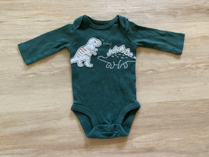 Carter's Green DIno Long Sleeve Onesie, 3M