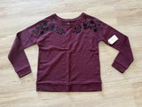 St. John's Bay, Sweatshirt, Round neck, Long Sleeves, Maroon, Med, New with tags