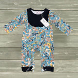 Paisley Swirl Romper, 0-3M, 3-6M, 6-9M, & 12-18M