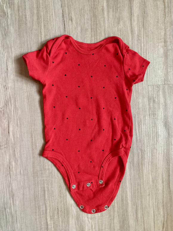 Carter's Red, Heart Print Onesie, 12M