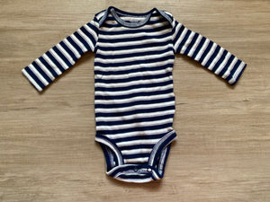 Carter's Striped Long Sleeve Onesie, 3M