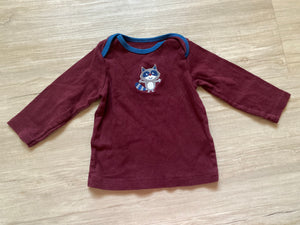 Carter's Maroon Raccon Long Sleeve, 3-6M