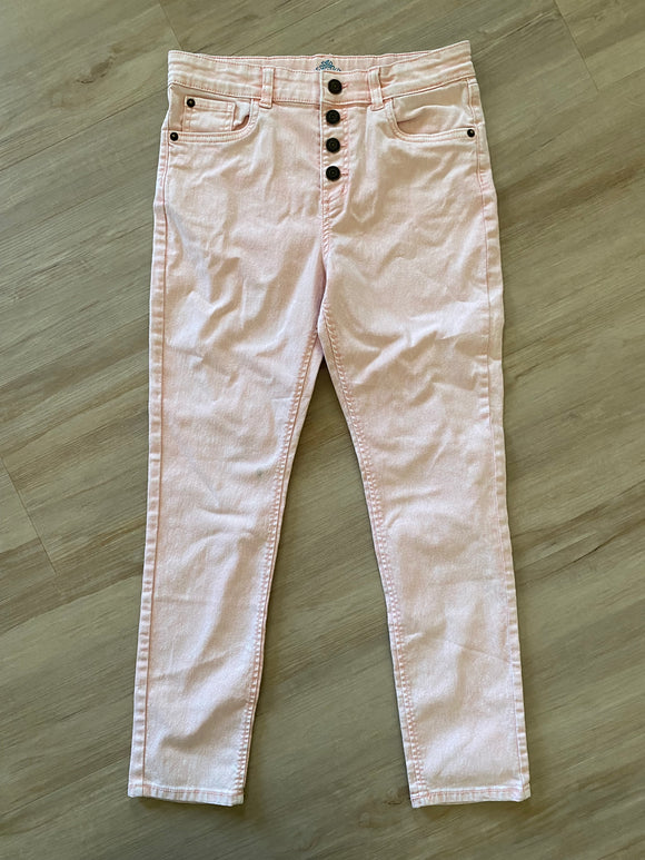 Pink High Rise Skinny Jeans, 14