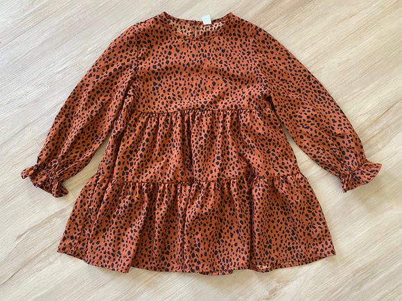 Cheetah Ruffle Dress, 8Y