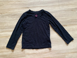 Faded Glory Black V-Neck Long Sleeve, XS(4/5)