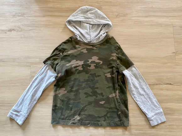 Hooded Camo Long Sleeve, M(7-8)