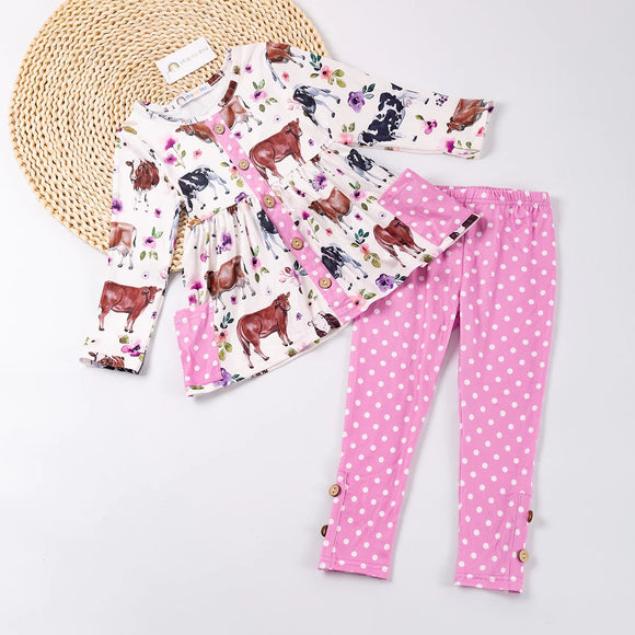 Okie & Lou Happy Cow Set, 3T, 5T