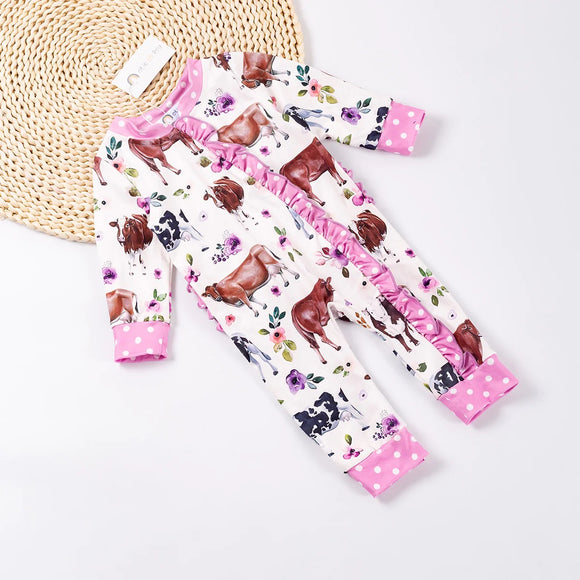 Playfull Cows Romper, 0-3M, 18-24M