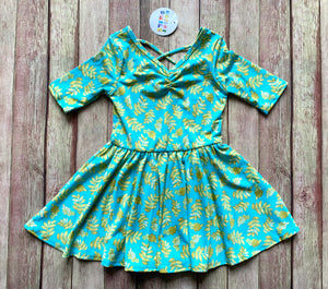 DotDot Smile Golden Leaf Ballerina Dress, 2T & 7