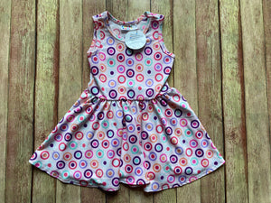 DotDot Smile Pink, Circle Print Tank Dress, 12/24M
