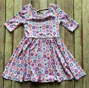 DotDot Smile Pink, Circle Ballerina Dress, 3/4