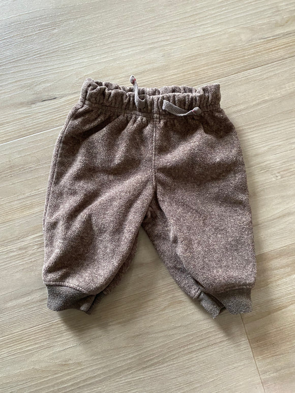 Brown Fleece Sweatpants, 0-3M