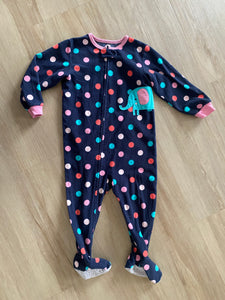 Fleece Elephant, Polka Dot Sleeper, 2T