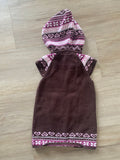 Brown, Heart Print Sweater Dress, 2T