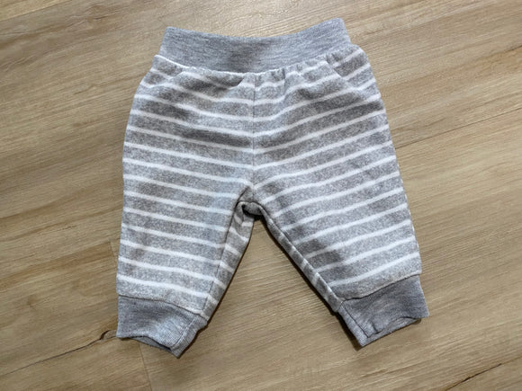 Grey/White Striped Pants, 0-3M