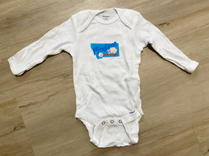 NWOT Special Made MT Big Sky Onesie, 3-6M