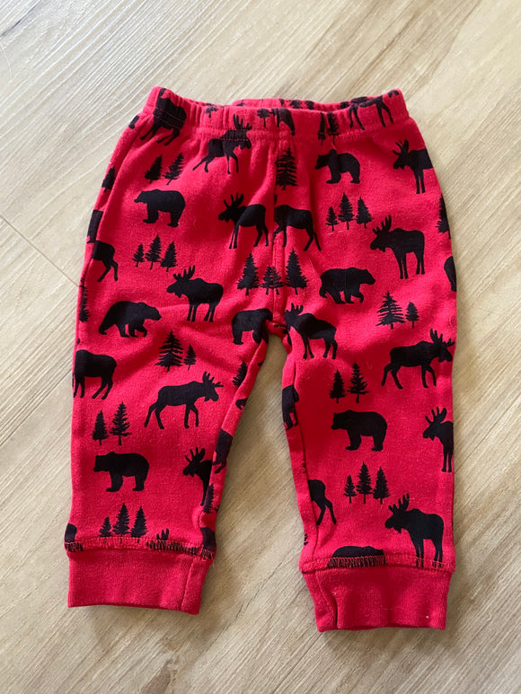 HB Red Woodland Pants, 6-9M