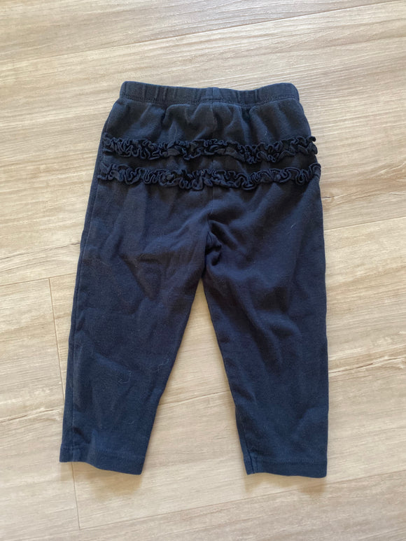 Carter's Black Ruffle Bottom Leggings, 12M