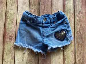 Sequence Heart Denim Shorts, 12M