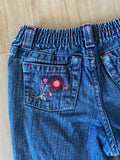 Pink Embroidered Flower Jeans, 4T