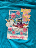 Wonder Nation 'living my best life' Cat Tee, XL(14-16)