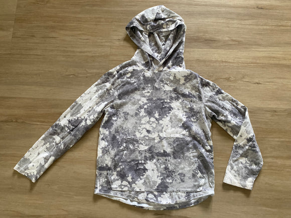 Wonder Nation Grey Tie Dye Hooded Long Sleeve, L(10/12)