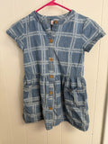 Wonder Nation Denim Checkered Button Down Dress, S(6/6X)