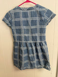 Wonder Nation Denim Checkered Button Down Dress, S(6/6X)