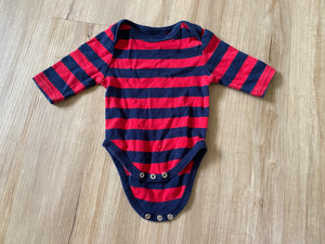 Leveret Striped Long Sleeve Onesie, 0-3M