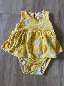 Carter's Yellow Flower Dress Onesie, 6M