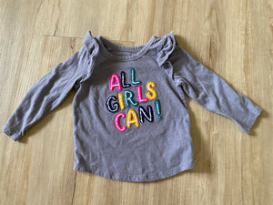 Cat & Jack 'All Girls Can!' Long Sleeve, 18M