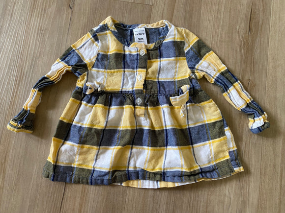 Carter's Yellow Plaid Long Sleeve, 9M