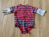 Okie Dokie Striped Long Sleeve Onesie, 6-9M