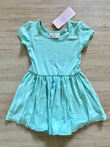 NWT DotDot Smile Island Green Cap Dress, 12-24M