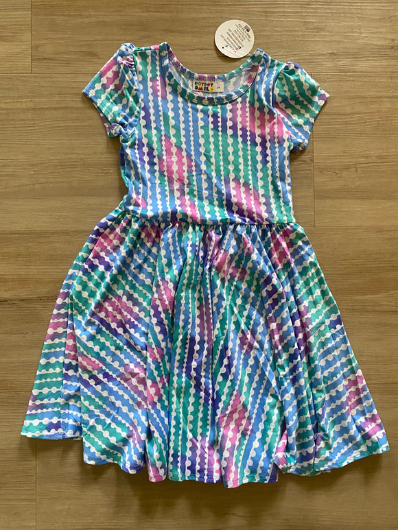 NWT DotDot Smile Teal, Pink, and Blue Cap Dress, 3/4