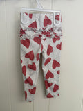 Carter's Heart Print Ruffle Butt Leggings, 24M