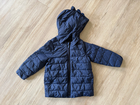 Old Navy, Navy Dinosaur Hood Puffer Jacket, 18-24M