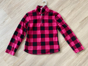 Pink Plaid Fleece Pullover, XL (14-16)