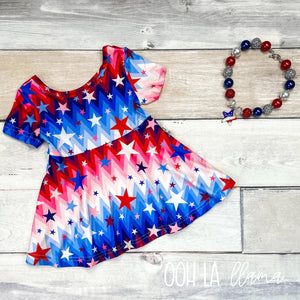 Patriotic Star Dress, S (2T)