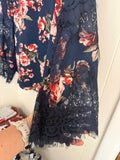 Women's Wishful Park Navy Floral Long Sleeve, M