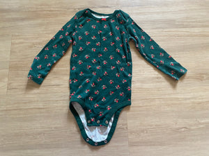 Carter's Green, Floral Long Sleeve Onesie, 24M