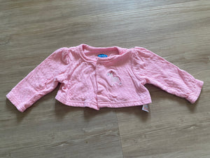 Bon Bebe Pink Unicorn Cardigan, 12M