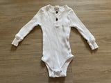 Boutique White Rib Knit Onesie, 80 (12-18M)