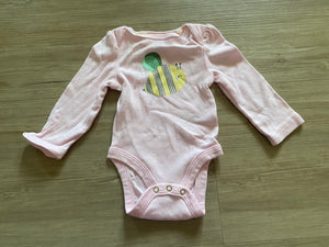 Cloud Island Bee Long Sleeve Onesie, NB