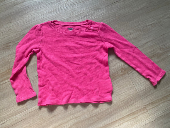 Old Navy Pink Waffle Knit Long Sleeve, 4T